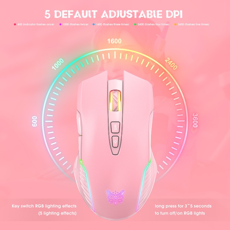 ONIKUMA CW905 Wireless/Wire Ga - Pc Gaming Pink ulasan dan harga