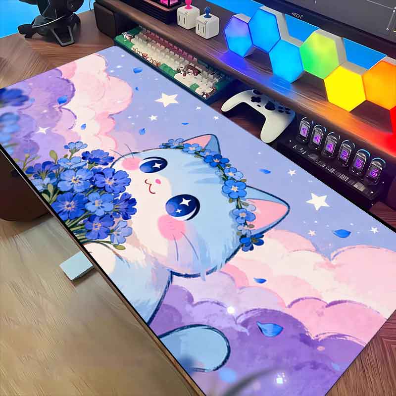 1pc Pink-purple Cloud Cat Mous - Pc Gaming Pink ulasan dan harga